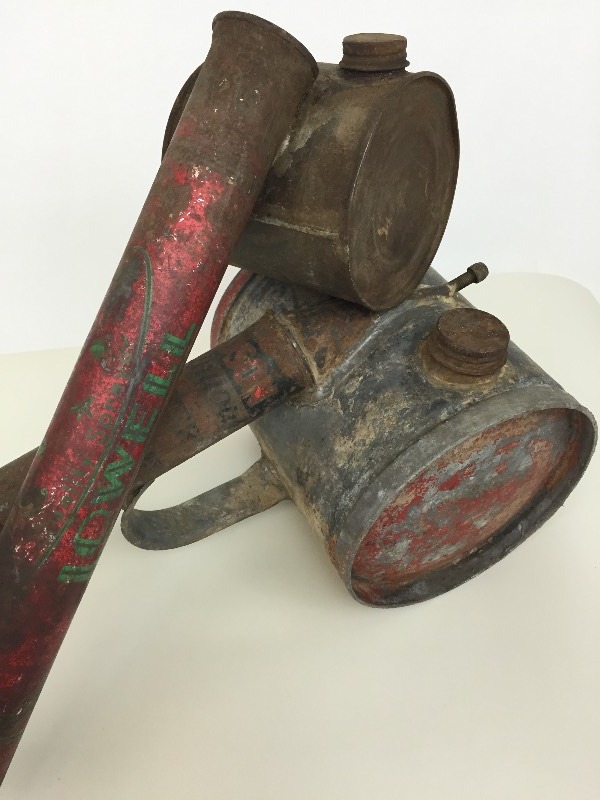 Lot of 2 Vintage Metal Pump Sprayers
