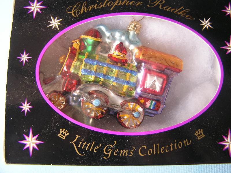 CHRISTOPHER RADKO MERCURY GLASS TRAIN ENGINE ORNAMENT