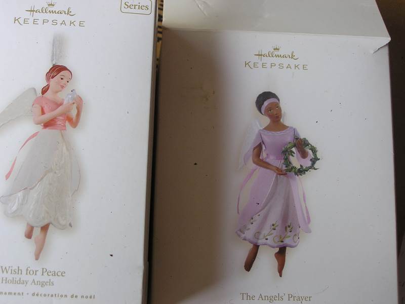 HALLMARK CHRISTMAS ORNAMENTS ANGELS SET OF 2