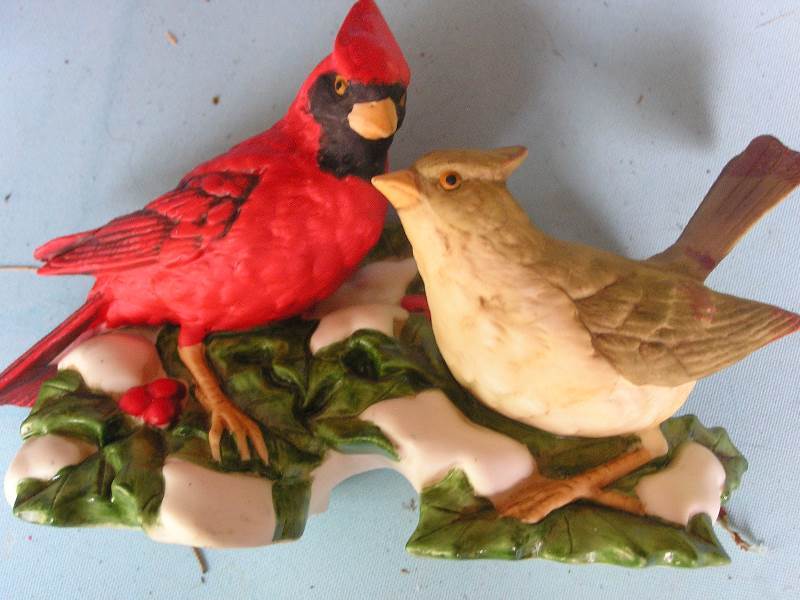 HOMCO WINTER BIRDS FIGURINE