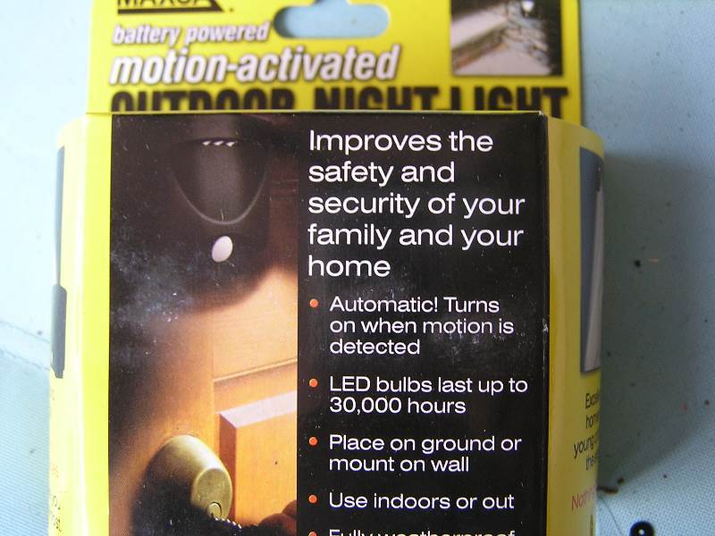 MAXA BATTERY MOTION ACTIVATED LIGHT