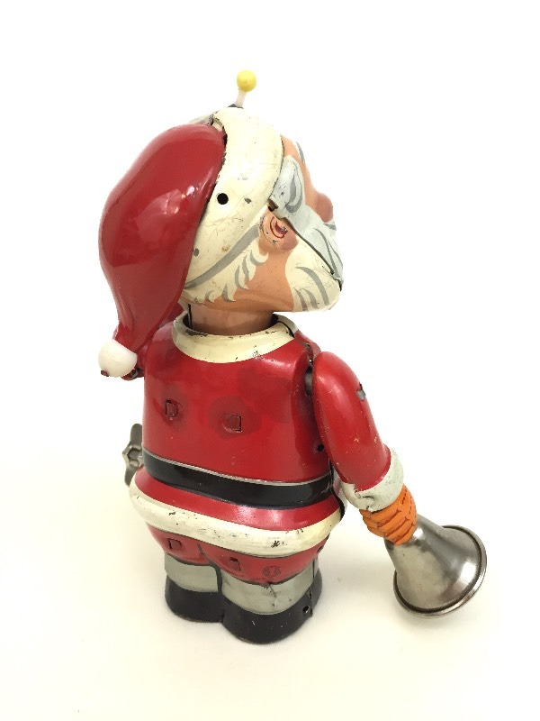 lot 1 image: Vintage Tin Wind Up Santa Claus Toy - Rings Bell - Made in Japan