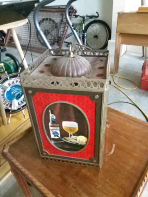 lot 2 image: Awesome Vintage Pabst Blue Ribbon Beer Light-Very Rare One