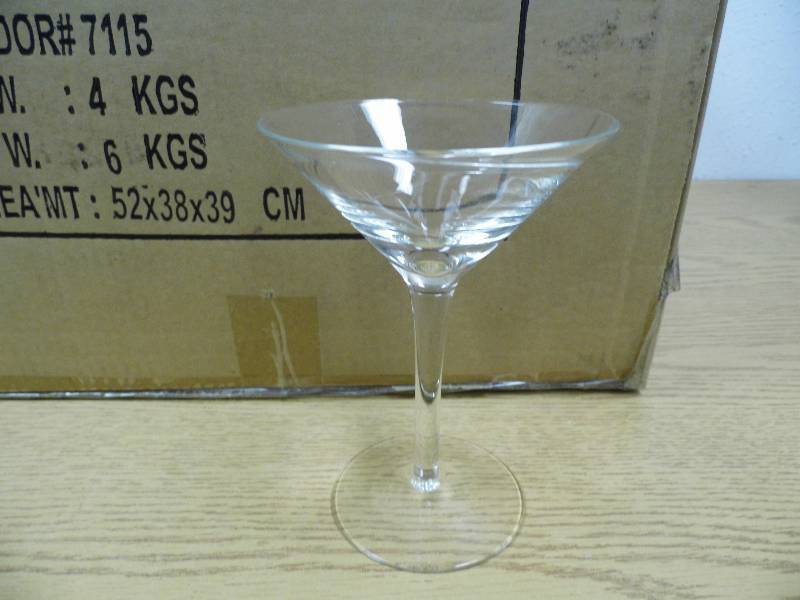 lot 35 image: New Case of Swirl Martini Glasses