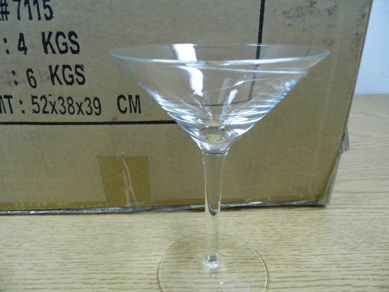 lot 36 image: New Case of Swirl Martini Glasses