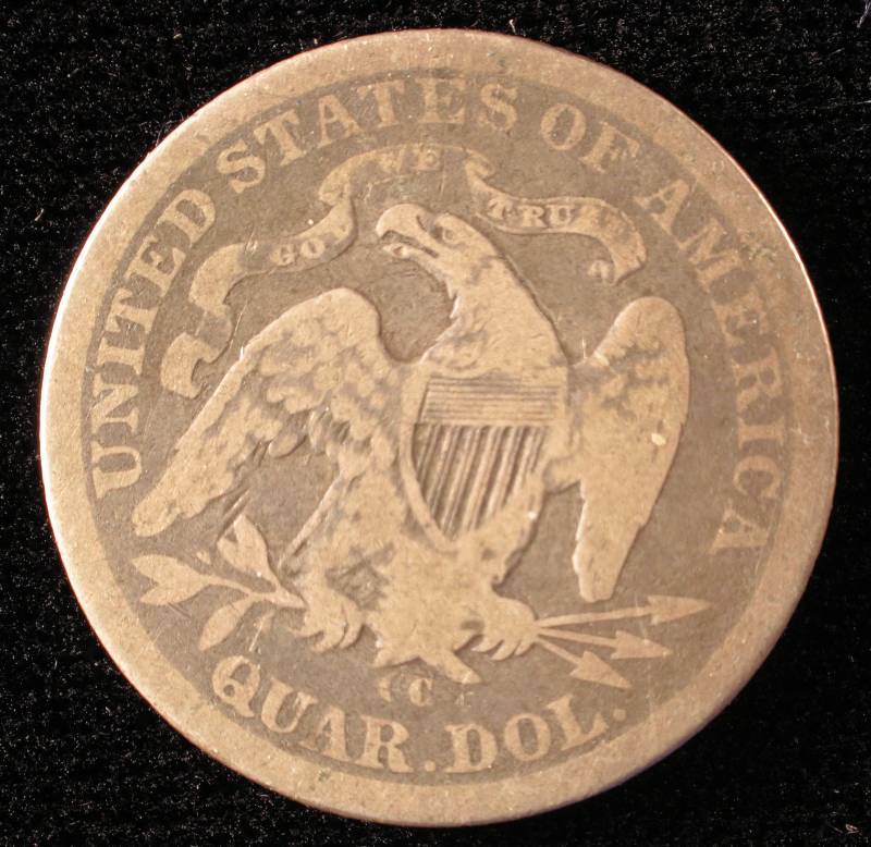 1877 CC CARSON CITY SEATED QUARTER VG