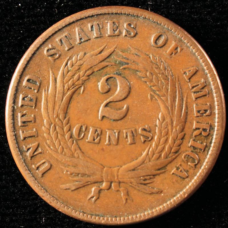 1870 TWO CENT PIECE XF