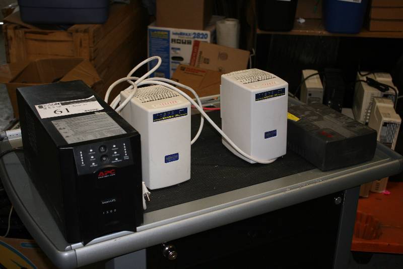 lot 61 image: Lot of (4) Battery Back-Ups Including Tripp-Lite Internet Office APC 350 And More 2 out of 4 Powers On.