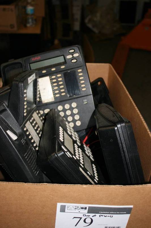 lot 79 image: Box Lot of Miscellaneous Handset Office Phones.