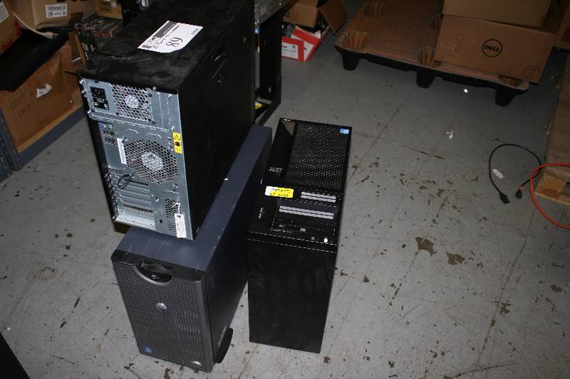 lot 89 image: Lot of (3) Computer Towers OfficeHome Use Towers Do Not Have Hard Drives.