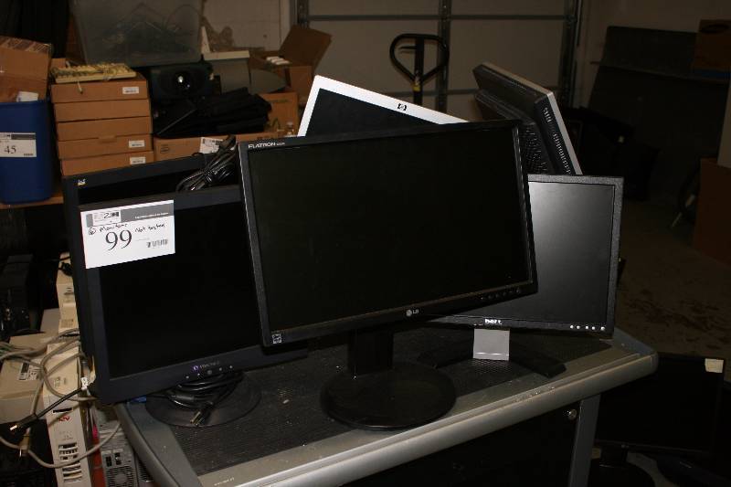 lot 99 image: Lot of (6) Flatscreen Computer Monitors Including ViewSonic 17 LCD Monitor VA703B-3 VS11359 LG Flatron W2246PM.