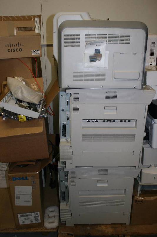 lot 110 image: Lot of (3) Printers Including Hewlett Packard C4087A Samsung CLP-550N Untested.
