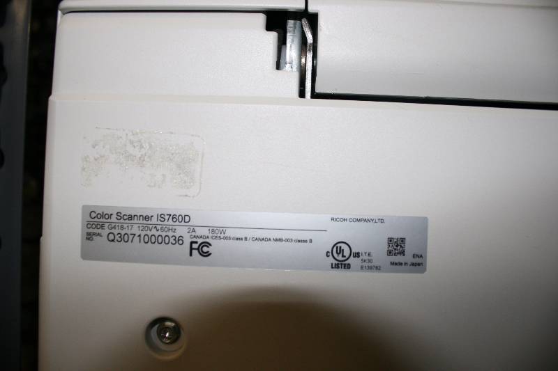lot 13 image: Ricoh Color Scanner Model IS760D White Tested & Operational.