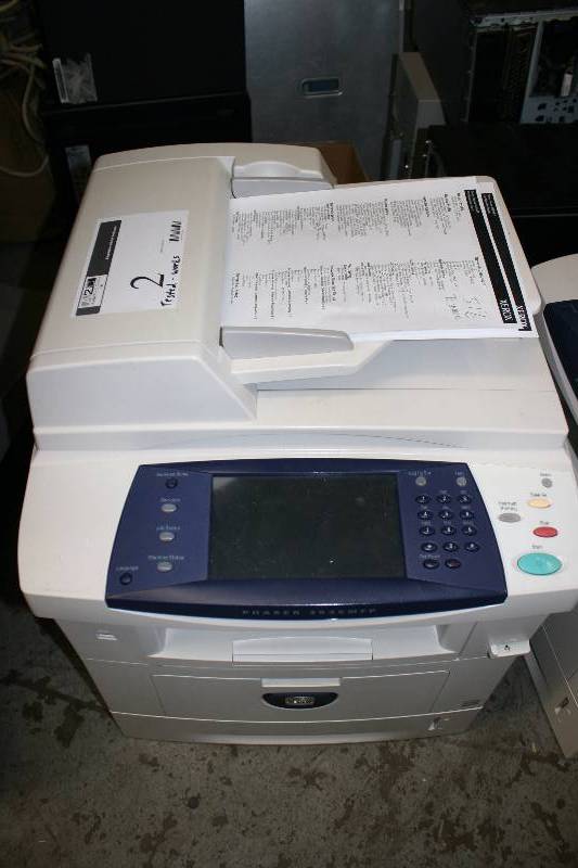 lot 2 image: Xerox Phaser 3635MFPX Multifunction CopierEmailFaxLAN FaxPrinterScanner AC110-127V  5060Hz 7A Tested & Operational.
