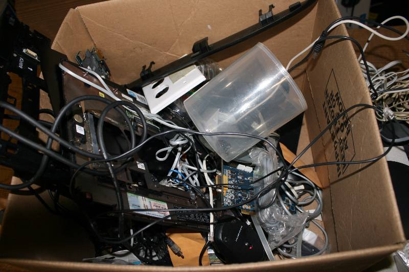 lot 47 image: Box Lot of Miscellaneous Electronics Hardware.