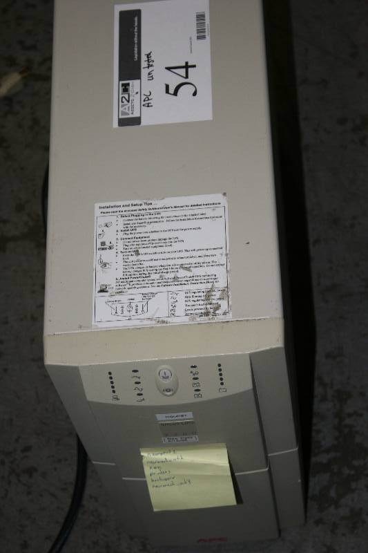 lot 54 image: APC Smart-UPS,1600 Watts 2200 VA,Input 120V Output 120V, Interface Port DB-9 RS-232, SmartSlot Untested.