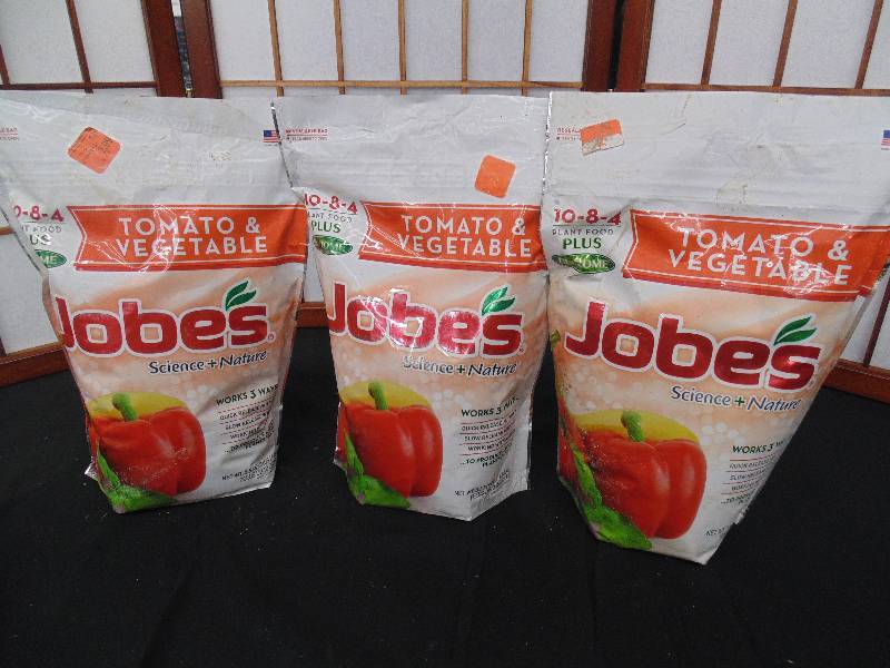 Three bags of Jobes Tomato & Vegetable Plant food - 3.5 Ib. bags - unopened