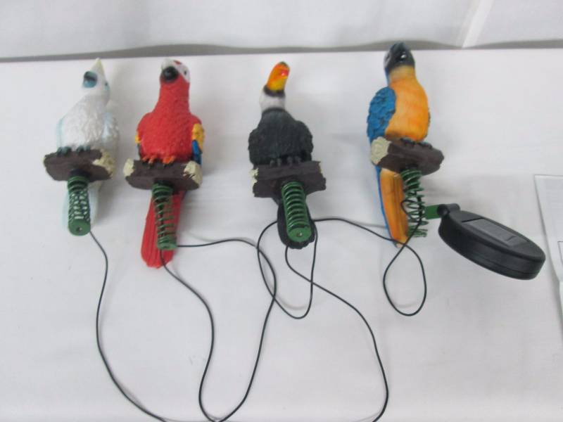 Set of 4 Solar-Lighted Tropical Birds
