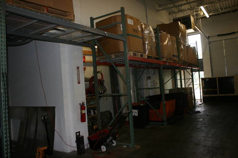 lot 11 image: Tear Drop Pallet Racking Lot Including Uprights, 44 x 144 (6) Cross Beams, 8 (8) Crossbeams, 10 (6) Decking, 45 x 46 (12) Contents Not Included.