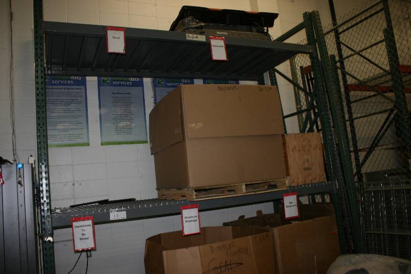 lot 13 image: Tear Drop Pallet Racking Lot Including Uprights, 44 x 144 (5) Cross Beams, 8 (16) Decking, 45 x 46 (16) Contents Not Included.