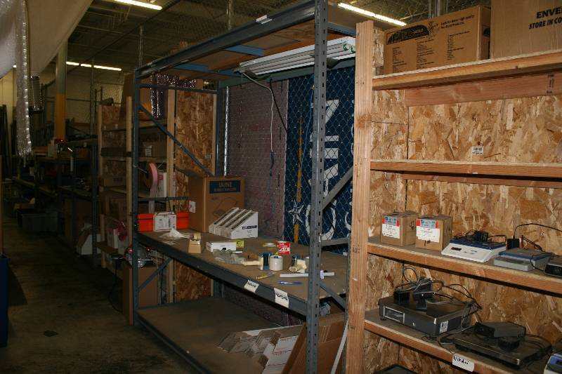 lot 28 image: Metal Shelving Lot Including Uprights 36 x 96 (4) Cross Beams, 8 (6) Contents Not Included.