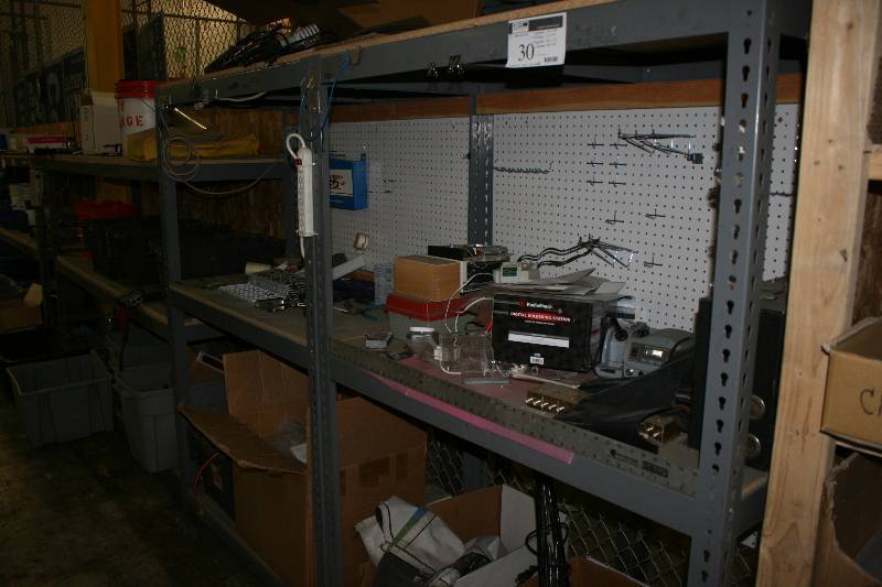 lot 30 image: Lot of (2) Shelving Units Including Uprights 12 x 83 (2) Uprights 24 x 72 (4) Shelves 12 x 47 (14) Shelves 48 x 24 (6) Contents Not Included.