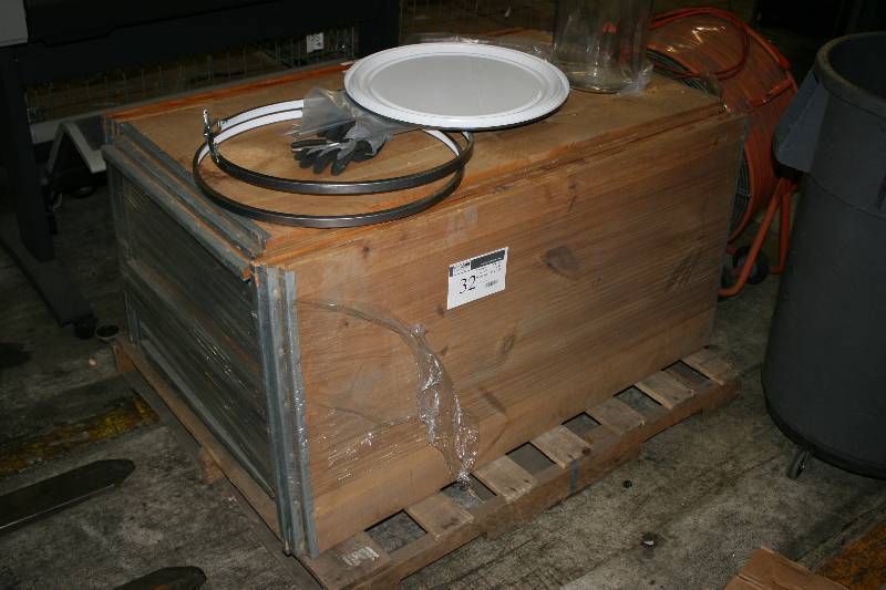 lot 32 image: Reinforced Wood Shelving Lot Including Uprights 24 x 60 (6) Shelves, 24 x 96 (9) Contents Not Included.