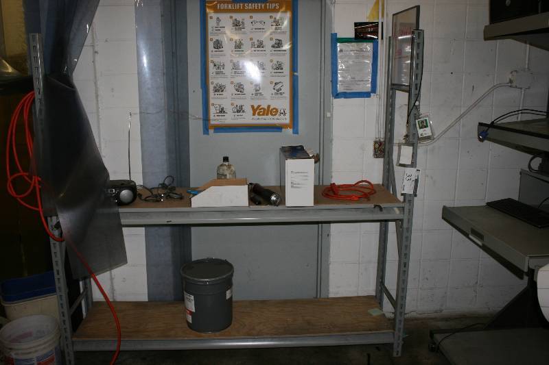 lot 33 image: Metal Shelving Lot Including Uprights 18 x 72 (2) Cross Beams, 72 (4) Contents Not Included.