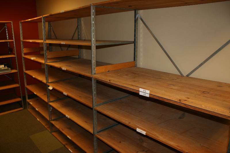 lot 35 image: Metal Shelving Lot Including Uprights 24 x 71 (4) Shelves, 24 x 47.5 (21) Contents Not Included.