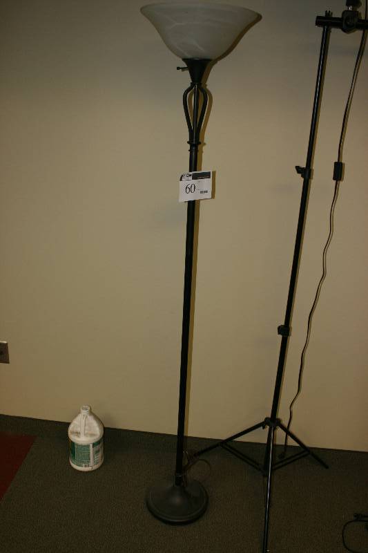 lot 60 image: Decorative Lamp wCord Glass Fixture 72 Height.