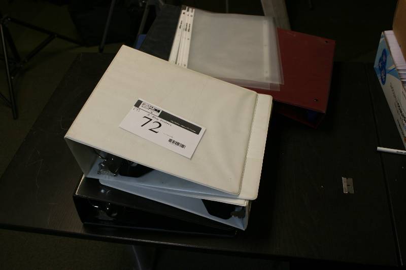 lot 72 image: Lot of (7) Plastic 3-Ring Binders.