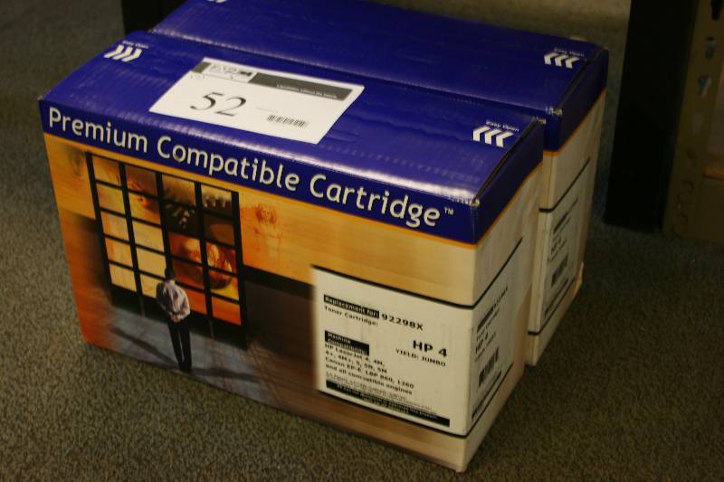 lot 52 image: Box Lot of (2) Premium Compatible Printing Cartridge Toner Cartridge For HP4 Yield Jumbo.