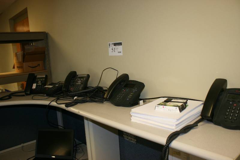 lot 51 image: Lot of (4) Handset Office Telephones Miscellaneous Models Includes Handsest & Cords.