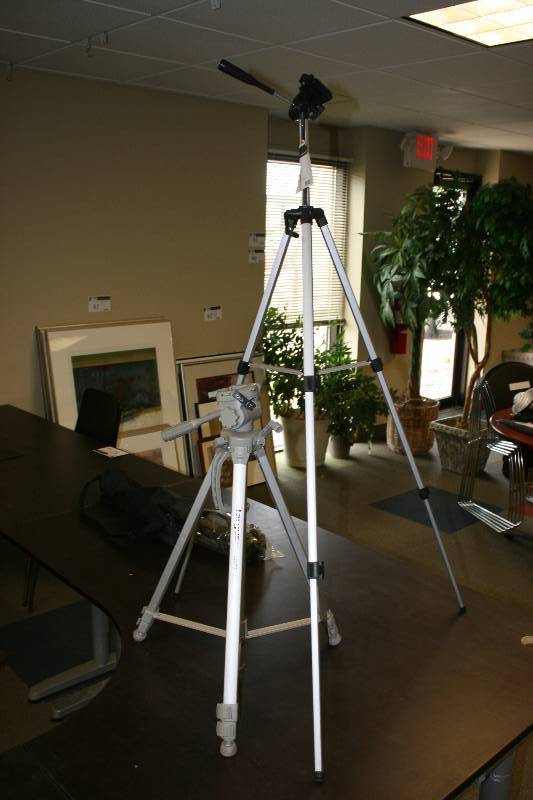 lot 70 image: Lot of (3) Camera Tri-Pod Stands Miscellaneous Types & Sizes.