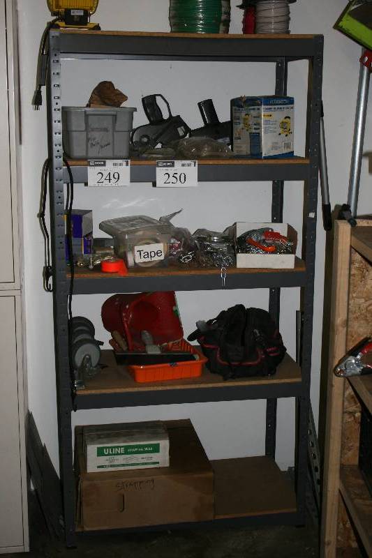 lot 249 image: Metal Shelving Unit Adjustable 18 x 36 x 72 Does Not Include Contents.