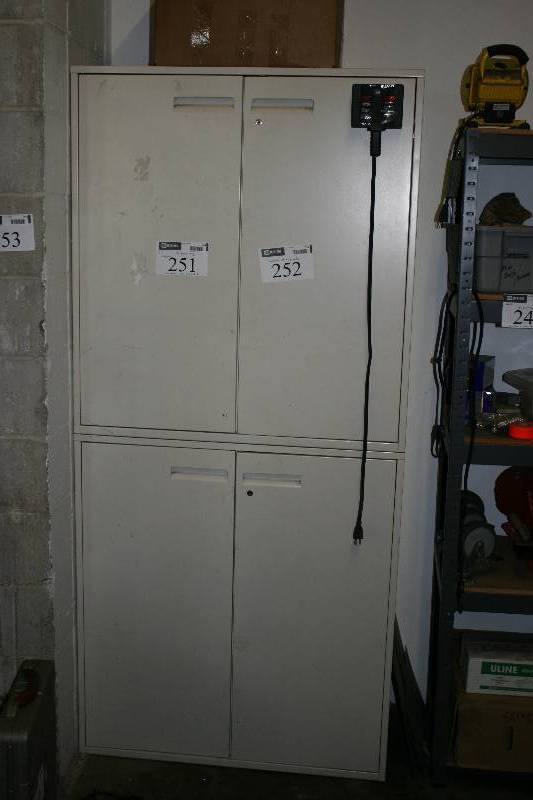 lot 251 image: Lot of (2) Storage Cabinets 18 x 36 x 38.5 Contents Not Included.