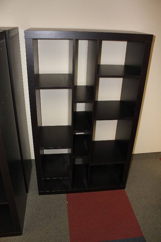 lot 97 image: Wood-Style Shelving Unit wCubbies 15.5 x 35 x 59.