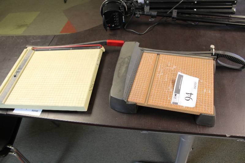 lot 94 image: Lot of (2) Guillotine Paper Cutters wGraded Ruler Marks.