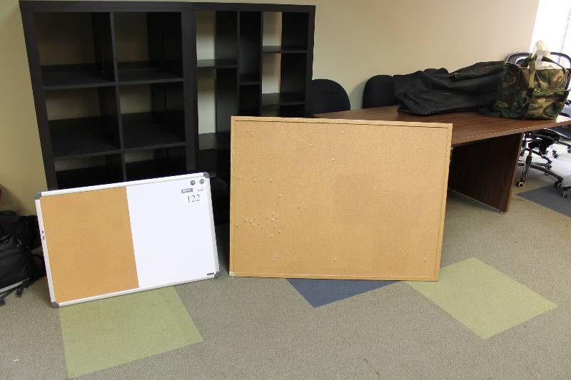lot 122 image: Lot of (2) Dry Erase Board wPeg Board, 36 x 48 Peg Board, 24 x 36.