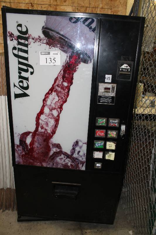 lot 135 image: Coinco Soda-Pop Dispensing Machine 8 Option Buttons Model BA30B 117V 60Hz 36 x 29.5 x 72.5.