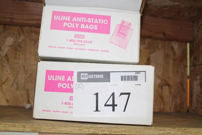 lot 147 image: Box Lot of (2) U-Line Anti-Static Poly Bags.