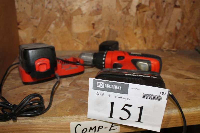 lot 151 image: Lot of (2) Including Black & Decker Cordless Drill Battery Charger & Battery.