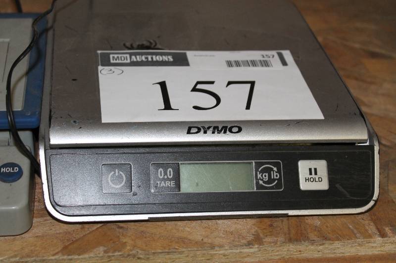 lot 157 image: Lot of (3) Electronic Postal  Scales wCords Including Types Dymo, USPS, Stamps.
