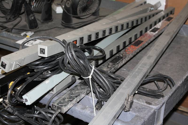 lot 198 image: Lot of (11) Miscellaneous Surge Strips Including Brands Wiremold, And More Does Not Include Cart.