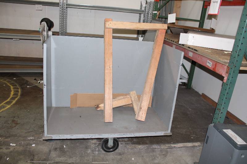 lot 219 image: Custom Cart wWheels 58 x 27 x 48 Contents Not Included.