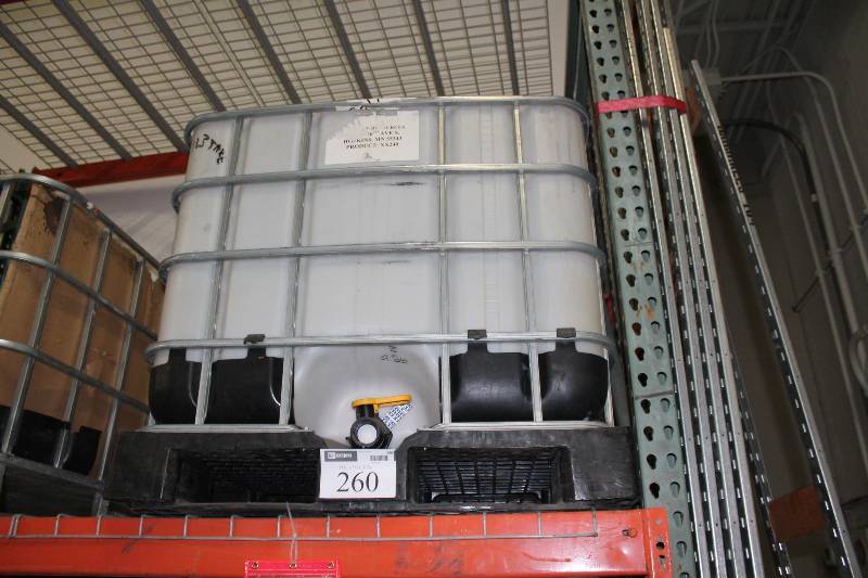 lot 260 image: Plastic Tote wReinforced Metal Siding & Plastic Crate Bottom 39.5 x 47 x 35.5.
