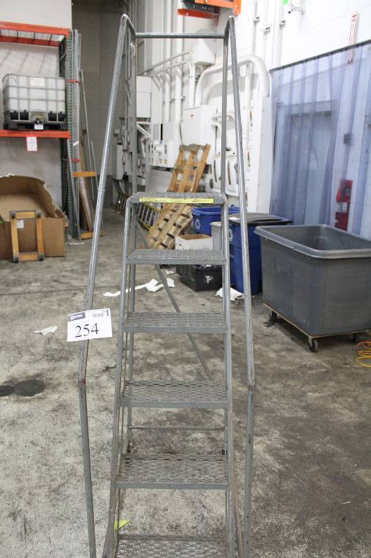 lot 254 image: Metal Pallet Ladder w6 Steps & Side Rails 28 x 45 x 87.