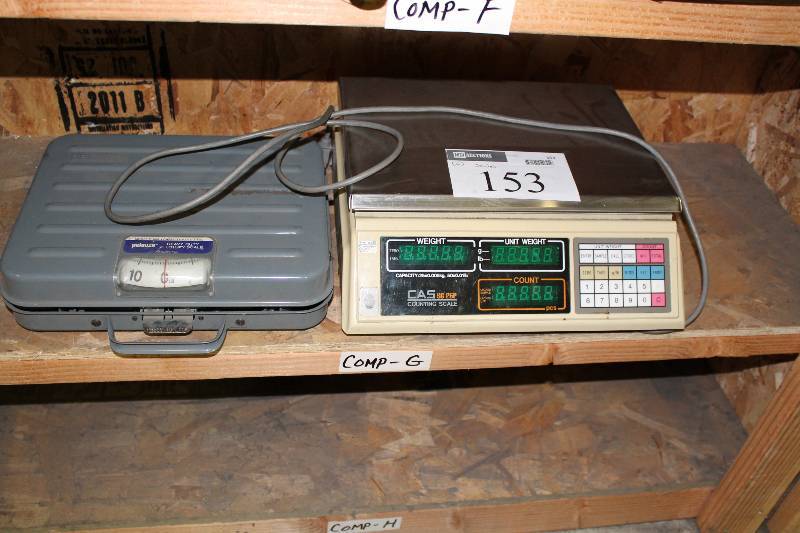 lot 153 image: Lot of (2) Including Digital Computing Scale wButton Interface Brief Case wHandle.