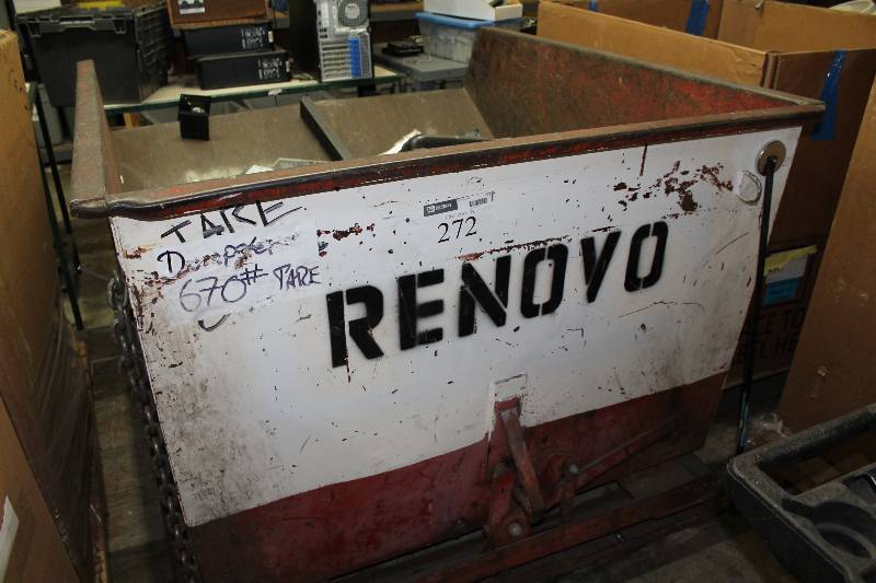 lot 272 image: Commercial Metal Garbage Bin 58 x 68 x 44.5 Contents Not included.