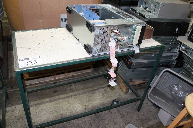 lot 273 image: Lot of (2) Work Tables 23.5 x 47.5 x 35 Contents Not Included.